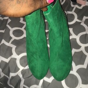 Brand new Rhinestone Studded heel green boots